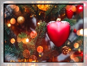 Bombka, Boże Narodzenie, Serce, Święta