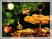 Boże Narodzenie, Ciastka, Choinka, Bombki