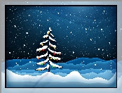 Boże Narodzenie, Śnieg, Choinka, Grafika