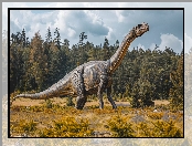 Drzewa, Grafika, Dinozaur, Brachiozaur