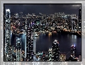 Budynki, Miasto, Hong Kong, Noc, Światła