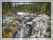 Kanada, Mistaya Canyon, Rzeka, Prowincja Alberta, Park Narodowy Banff, Góry, Las
