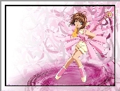 Cardcaptor Sakura, kij, dziewczyna, wstęgi
