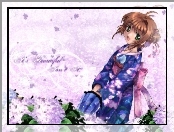 kimono, tekst, Cardcaptor Sakura, kobieta