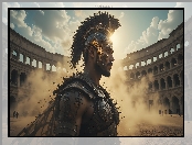 Koloseum, Grafika, Gladiator, Hełm