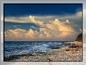 Chmury, Plaża, Morze, Brzeg