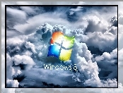 Chmury, Logo, Windows, Osiem