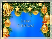 Boże Narodzenie, Święta, Grafika 2D, Girlanda, Bombki, Napis, Merry Christmas
