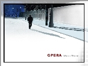 cień, Opera, mężczyzna, zima, śnieg