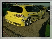 Żółta, Honda Civic, Tuning