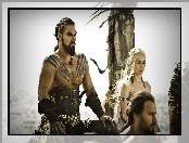 Gra o tron, Khal Drogo - Jason Momoa, Game of Thrones, Daenerys - Emilia Clarke