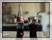 Coca, Szklanka, Cola, Butelka