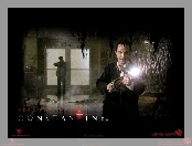 Constantine, okno, Keanu Reeves, pistolet