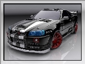 Czarny, Nissan Skyline GTR, Tuning