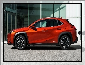 Czerwony, Lexus UX Hybrid, Bok