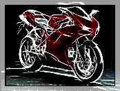 Czerwony, Ducati 1198, Motocykl, Grafika