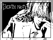Death Note, chłopak, szkic, krawat