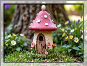 Dekoracja, Grzybek, Kwiaty