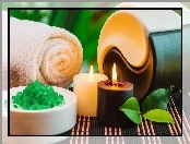 Dekoracje, Ręcznik, Świece, Relaks, SPA
