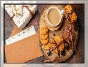 Prezent, Deska, Ciasteczka, List, Kawa