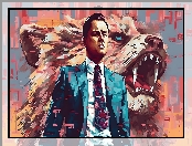 Film, Wilk z Wall Street Film, Grafika, Aktor, Leonardo DiCaprio, Wilk, Mężczyzna