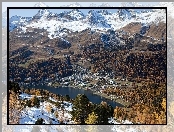 Dolina, Miasteczko, Góry, Jezioro