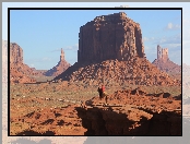 Dolina Skał, Wyżyna Kolorado, Jeździec, Monument Valley, Stany Zjednoczone, Rezerwat Indian Navaho, Stan Utah, Skały, Koń