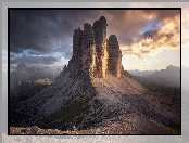 Tre Cime di Lavaredo, Skały, Góry, Włochy, Masyw, Dolomity