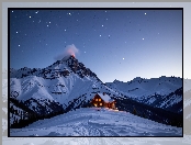 Schronisko, Zima, Góry, Dom, Grafika AI