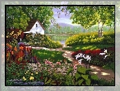 Dom, Murek, Ogród, Kwiaty