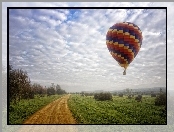 Droga, Balon, Łąka, Niebo