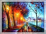 Drzewa, Leonid Afremov, Park, Zbudowania