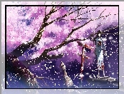 Dziewczyna, Drzewo, Anime