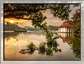 Sztuczne, Gałęzie, Sri Lanka, Jezioro, Kandy Lake, Dom, Drzewo