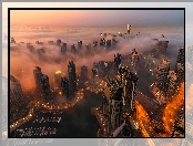 Dubaj, Drapacze chmur, Wieżowce, Mgła