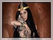 Dziewczyna, Art, Diadem, Kot