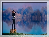 Dziewczyna, Jezioro, Fotografowanie, Aparat