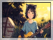 Dziewczyna, Anime, Gitara
