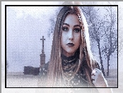 Dziewczyna, Fractalius, Kapliczka, Drzewa