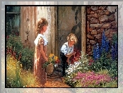 Dziewczynka, Donald Zolan, Chłopiec, Kwiatki