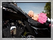 Śpiąca, Harley-Davidson, Dziewczynka, Motor
