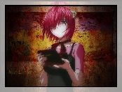 dziewczynka, Elfen Lied, pudełko, ściana, smutna