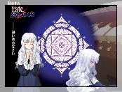 logo, Fate Stay Night, napisy, symbol, pianino, dziewczyny