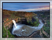 Rzeka, Stany Zjednoczone, Stan Waszyngton, Skały, Wodospad Palouse Falls