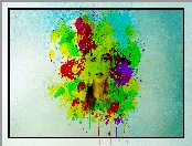 Farby, Grafika, Paintography, Dziewczyna, Twarz