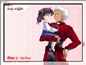 archer, Fate Stay Night, facet, dziecko, Rin