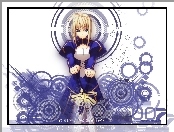 Fate Stay Night, wzory, dziewczyna, miecz