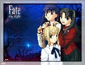 Fate Stay Night, dziewczyny, las