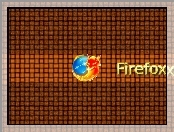 Firefox, Kraciaste, Brązowe, Tło, Logo