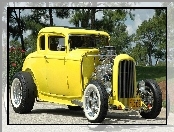 Żółty, HotRod, Ford, 1932